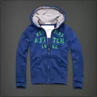 hommes giacca hoodie abercrombie & fitch 2013 classic x-8016 en bleu